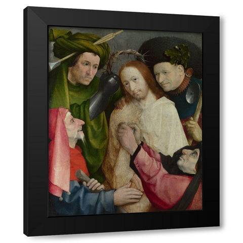 Christ Crowned with Thorns Black Modern Wood Framed Art Print by Bosch, Hieronymus