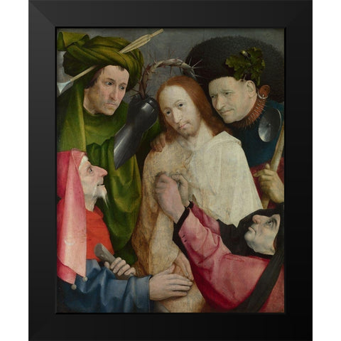 Christ Crowned with Thorns Black Modern Wood Framed Art Print by Bosch, Hieronymus
