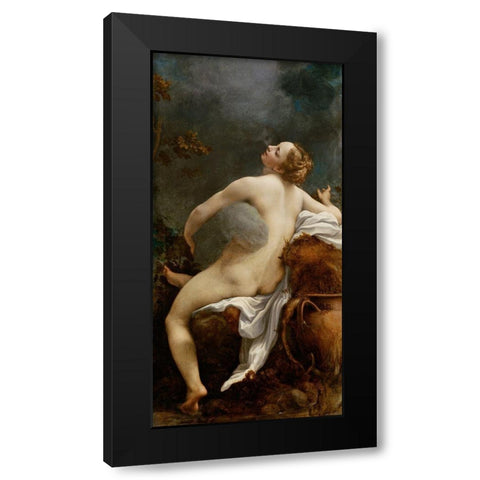 Jupiter and Io Black Modern Wood Framed Art Print with Double Matting by Correggio