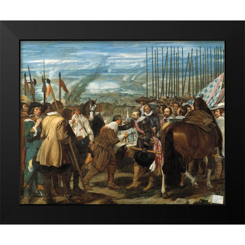 The Surrender of Breda Black Modern Wood Framed Art Print by Velazquez, Diego