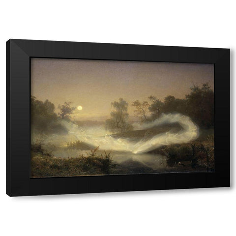 Dancing Fairies Black Modern Wood Framed Art Print with Double Matting by Malmstrom, August