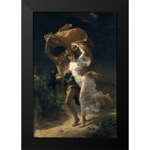 The Storm Black Modern Wood Framed Art Print by Cot, Pierre Auguste