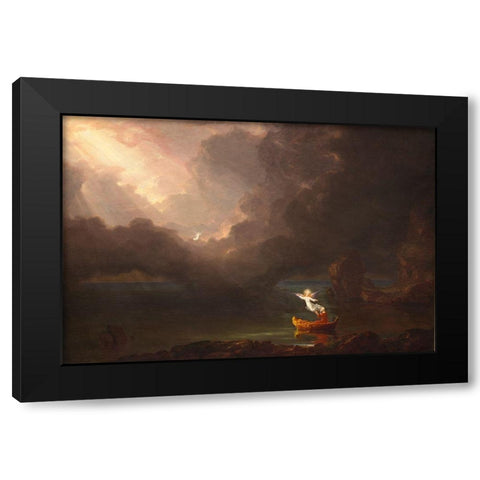 The Voyage of Life Old Age Black Modern Wood Framed Art Print with Double Matting by Cole, Thomas