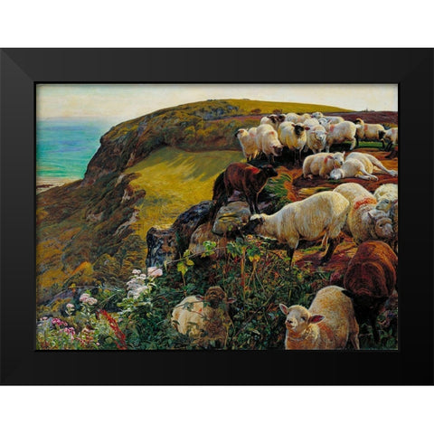 Our English Coasts Black Modern Wood Framed Art Print by Hunt, William Holman