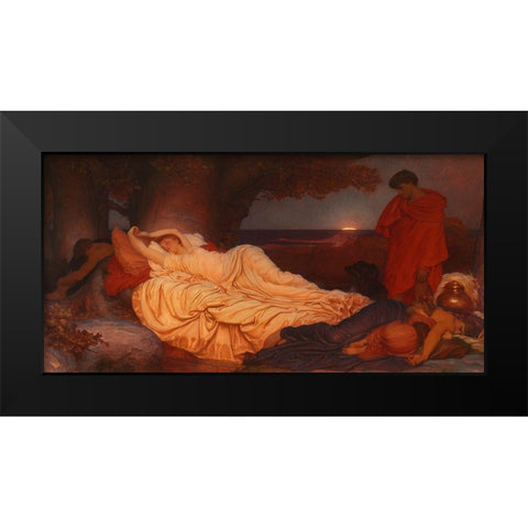 Cymon and Iphigenia Black Modern Wood Framed Art Print by Leighton, Frederic