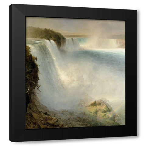 Niagara Falls, from the American Side Black Modern Wood Framed Art Print by Church, Frederic Edwin