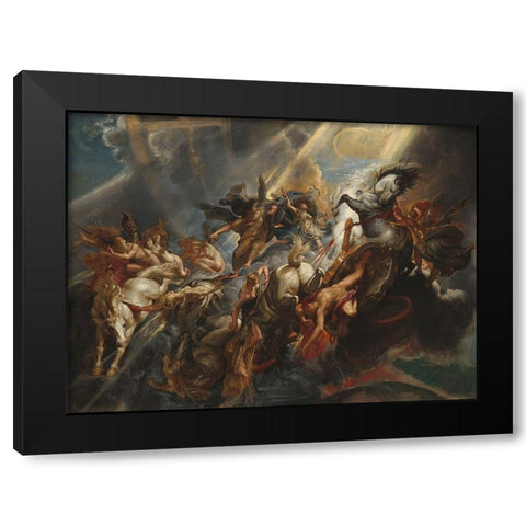 The Fall of Phaeton Black Modern Wood Framed Art Print by Rubens, Peter Paul