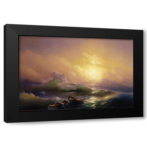 The Ninth Wave Black Modern Wood Framed Art Print with Double Matting by Aivazovsky, Ivan