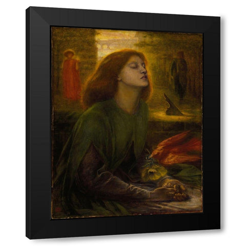 Beata Beatrix Black Modern Wood Framed Art Print with Double Matting by Rossetti, Dante Gabriel