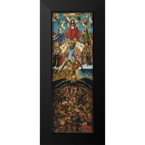 Crucifixion and Last Judgement diptych, right panel Black Modern Wood Framed Art Print by van Eyck, Jan