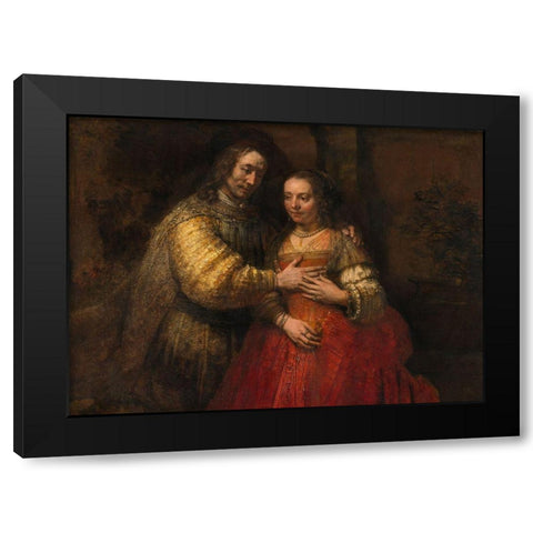 The Jewish Bride Black Modern Wood Framed Art Print with Double Matting by Rembrandt