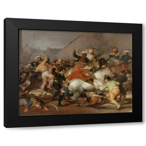 The Second of May 1808 Black Modern Wood Framed Art Print with Double Matting by Goya, Francisco