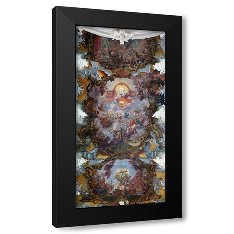 Painted ceiling of the Basilica of St. Paulinus Black Modern Wood Framed Art Print by Scheffler, Christoph Thomas
