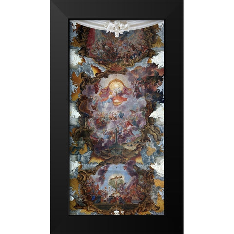 Painted ceiling of the Basilica of St. Paulinus Black Modern Wood Framed Art Print by Scheffler, Christoph Thomas