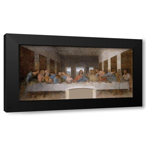 The Last Supper Restored Black Modern Wood Framed Art Print by da Vinci, Leonardo