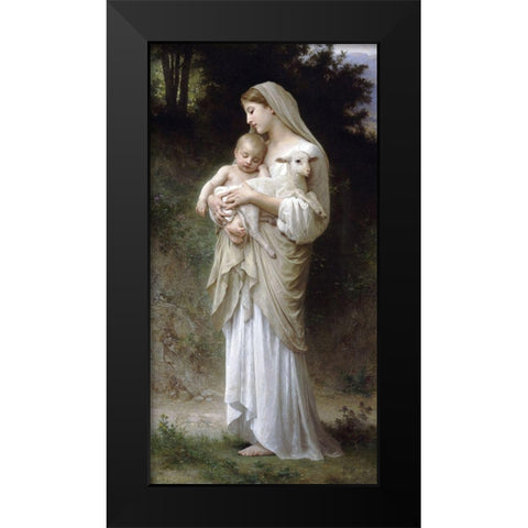 LInnocence Black Modern Wood Framed Art Print by Bouguereau, William-Adolphe