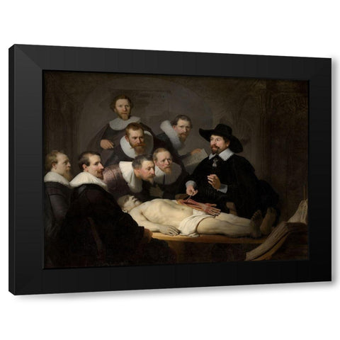 The Anatomy Lesson of Dr. Nicolaes Tulp Black Modern Wood Framed Art Print by Rembrandt