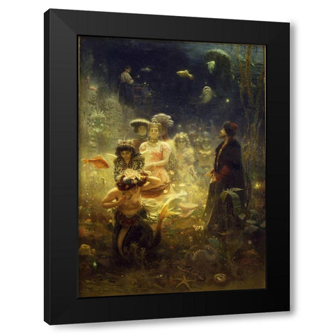 Sadko in the Underwater Kingdom Black Modern Wood Framed Art Print with Double Matting by Repin, Ilya