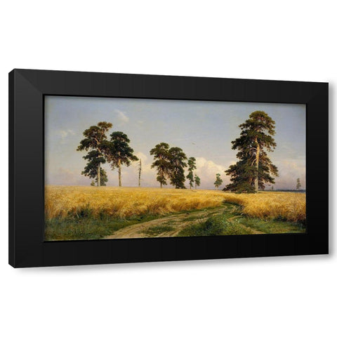 Rye Fields Black Modern Wood Framed Art Print with Double Matting by Shishkin, Ivan