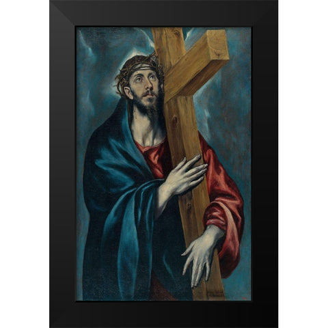 Christ Carrying the Cross Black Modern Wood Framed Art Print by El Greco