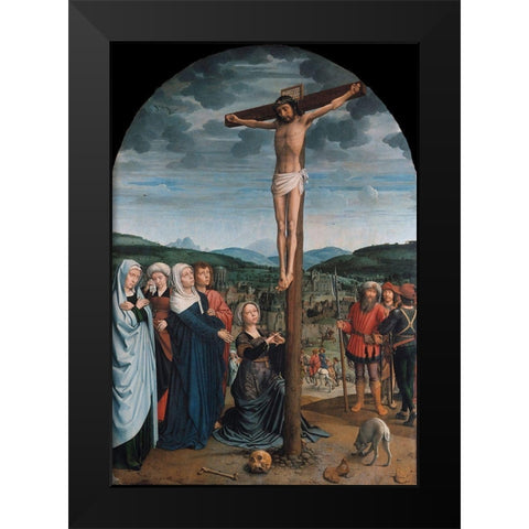 Christ on the Cross Black Modern Wood Framed Art Print by David, Gerard