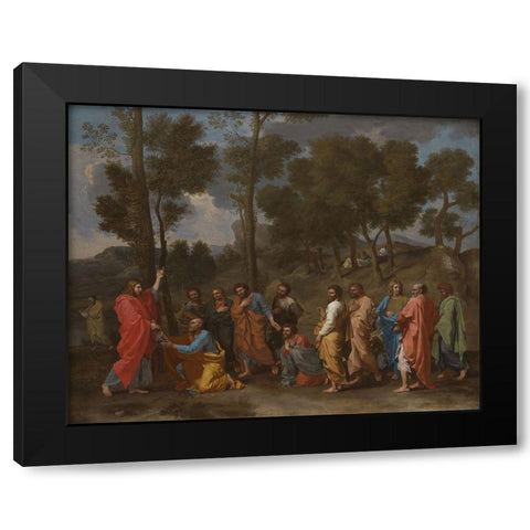 The Sacrament of Ordination Black Modern Wood Framed Art Print with Double Matting by Poussin, Nicolas