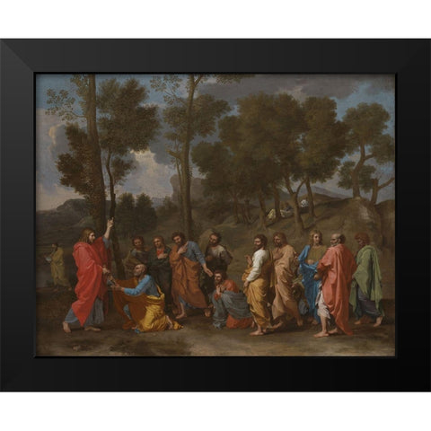 The Sacrament of Ordination Black Modern Wood Framed Art Print by Poussin, Nicolas