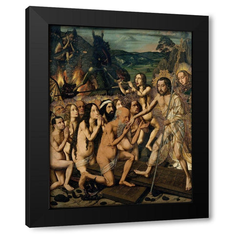 Descent of Christ into Limbo Black Modern Wood Framed Art Print by Bermejo, Bartolome
