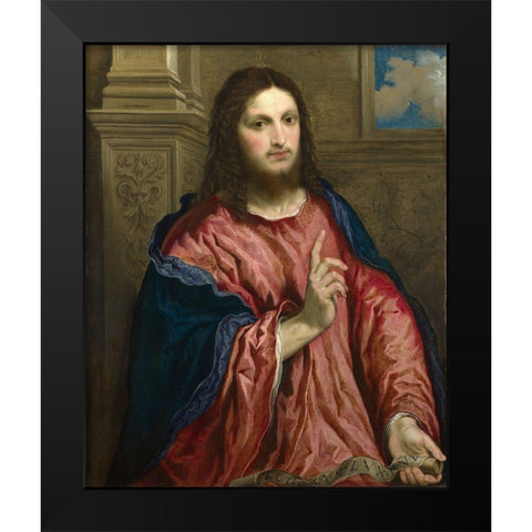 Christ as The Light of the World Black Modern Wood Framed Art Print by Bordone, Paris