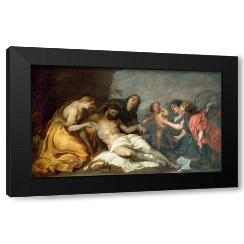 Lamentation over the Dead Christ Black Modern Wood Framed Art Print by van Dyck, Anthony
