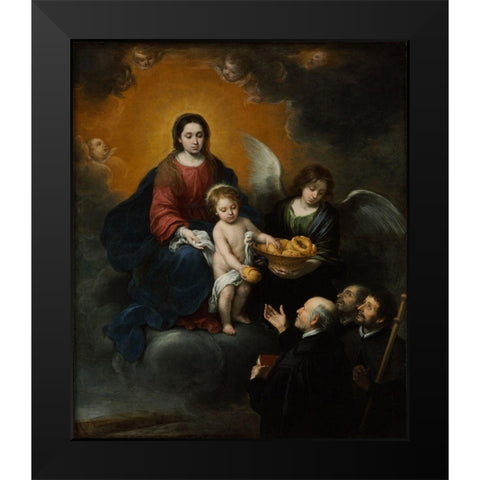 The Infant Christ Distributing Bread to the Pilgrims Black Modern Wood Framed Art Print by Murillo, Bartolome Esteban