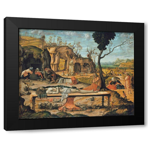 Preparation of Christs Tomb Black Modern Wood Framed Art Print by Carpaccio, Vittore
