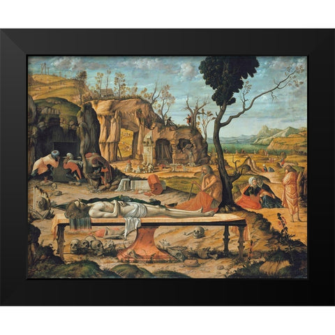 Preparation of Christs Tomb Black Modern Wood Framed Art Print by Carpaccio, Vittore