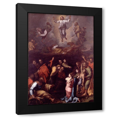 The Transfiguration Black Modern Wood Framed Art Print by Raphael