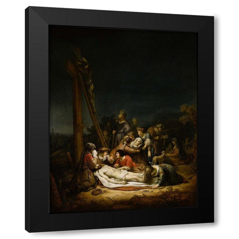 The Lamentation Black Modern Wood Framed Art Print with Double Matting by Flinck, Govaert