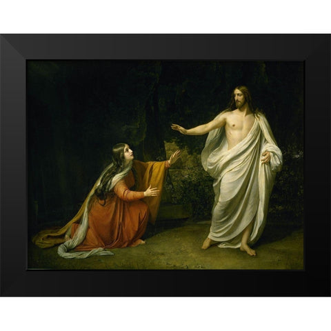 Christs Appearance to Mary Magdalene after the Resurrection Black Modern Wood Framed Art Print by Ivanov, Alexander
