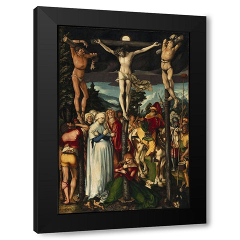 The Crucifixion of Christ Black Modern Wood Framed Art Print with Double Matting by Baldung, Hans