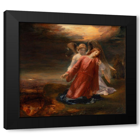 The Agony in the Garden Black Modern Wood Framed Art Print by Richmond, George