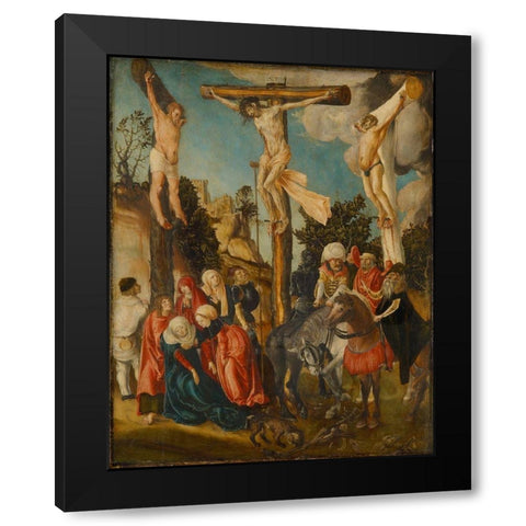 The Crucifixion Black Modern Wood Framed Art Print by Cranach the Elder, Lucas