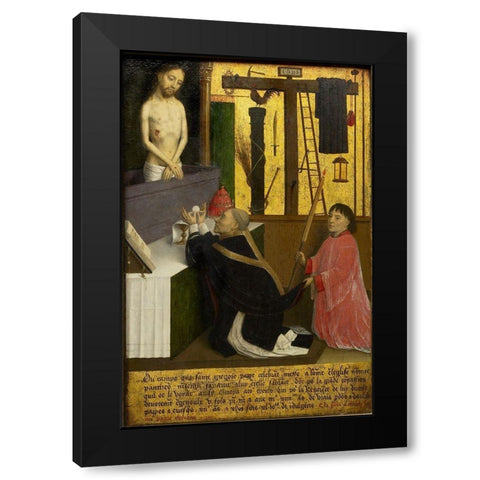The Mass of St. Gregory Black Modern Wood Framed Art Print by Marmion, Simon