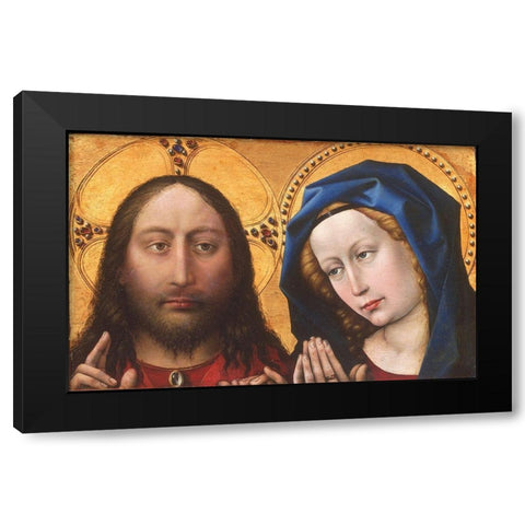 Christ and the Virgin Black Modern Wood Framed Art Print with Double Matting by Campin, Robert