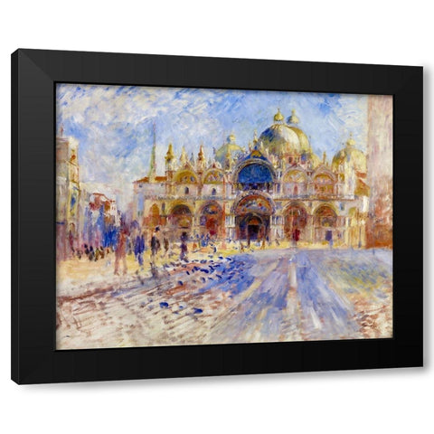 The Piazza San Marco, Venice Black Modern Wood Framed Art Print by Renoir, Pierre-Auguste