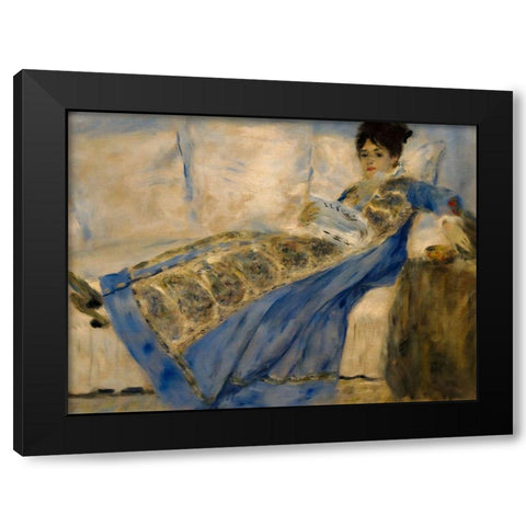 Madame Claude Monet Black Modern Wood Framed Art Print by Renoir, Pierre-Auguste