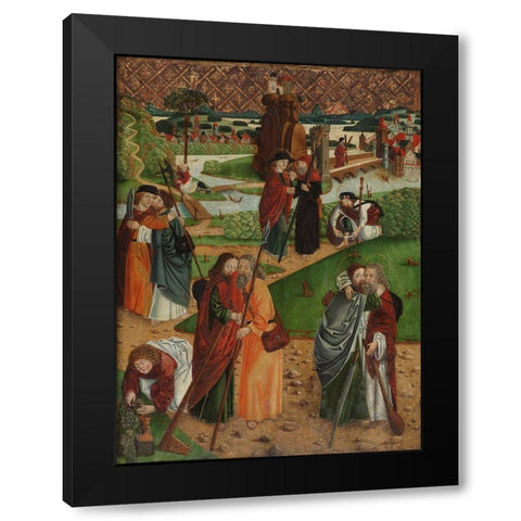 The Apostles Farewell Black Modern Wood Framed Art Print by Master SH