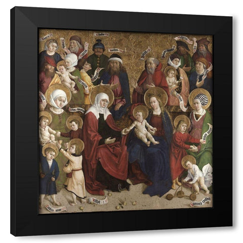 Holy Kinship Black Modern Wood Framed Art Print by Okolicnega, Mojster iz