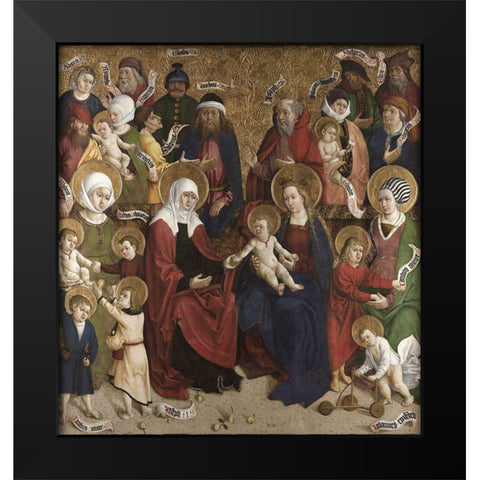 Holy Kinship Black Modern Wood Framed Art Print by Okolicnega, Mojster iz