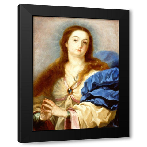 The Immaculate Conception Black Modern Wood Framed Art Print with Double Matting by Manuel, Padre