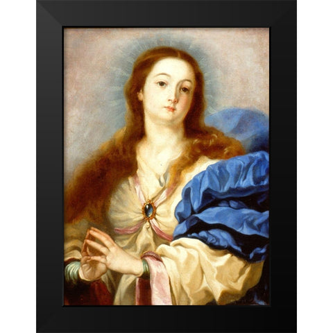 The Immaculate Conception Black Modern Wood Framed Art Print by Manuel, Padre