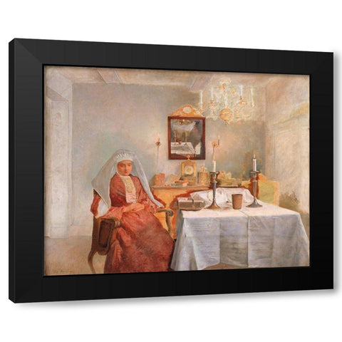 Friday Evening Black Modern Wood Framed Art Print by Kaufmann, Isidor