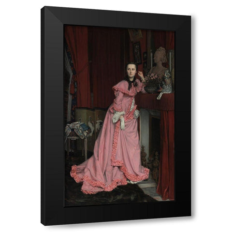 Portrait of Marquise de Miramon Black Modern Wood Framed Art Print with Double Matting by Tissot, James